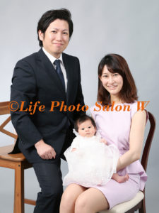 お宮参りの家族写真