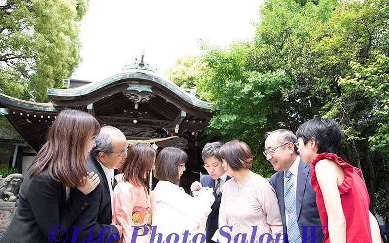 お宮参りの集合写真