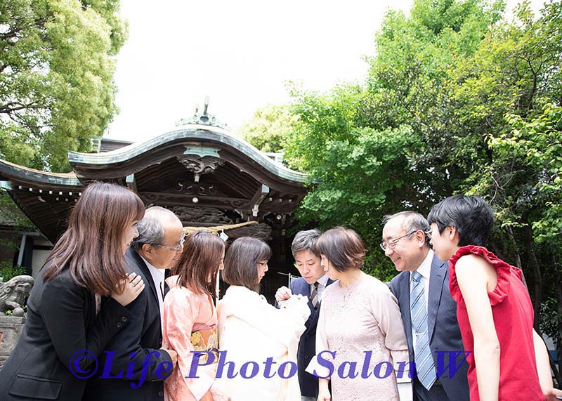 お宮参りの集合写真